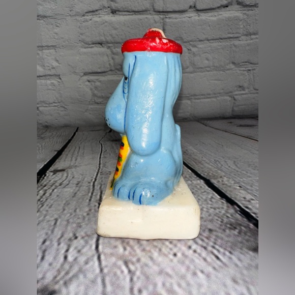 1974 Blue Dog get well candle with original warning label. - Picture 4 of 5